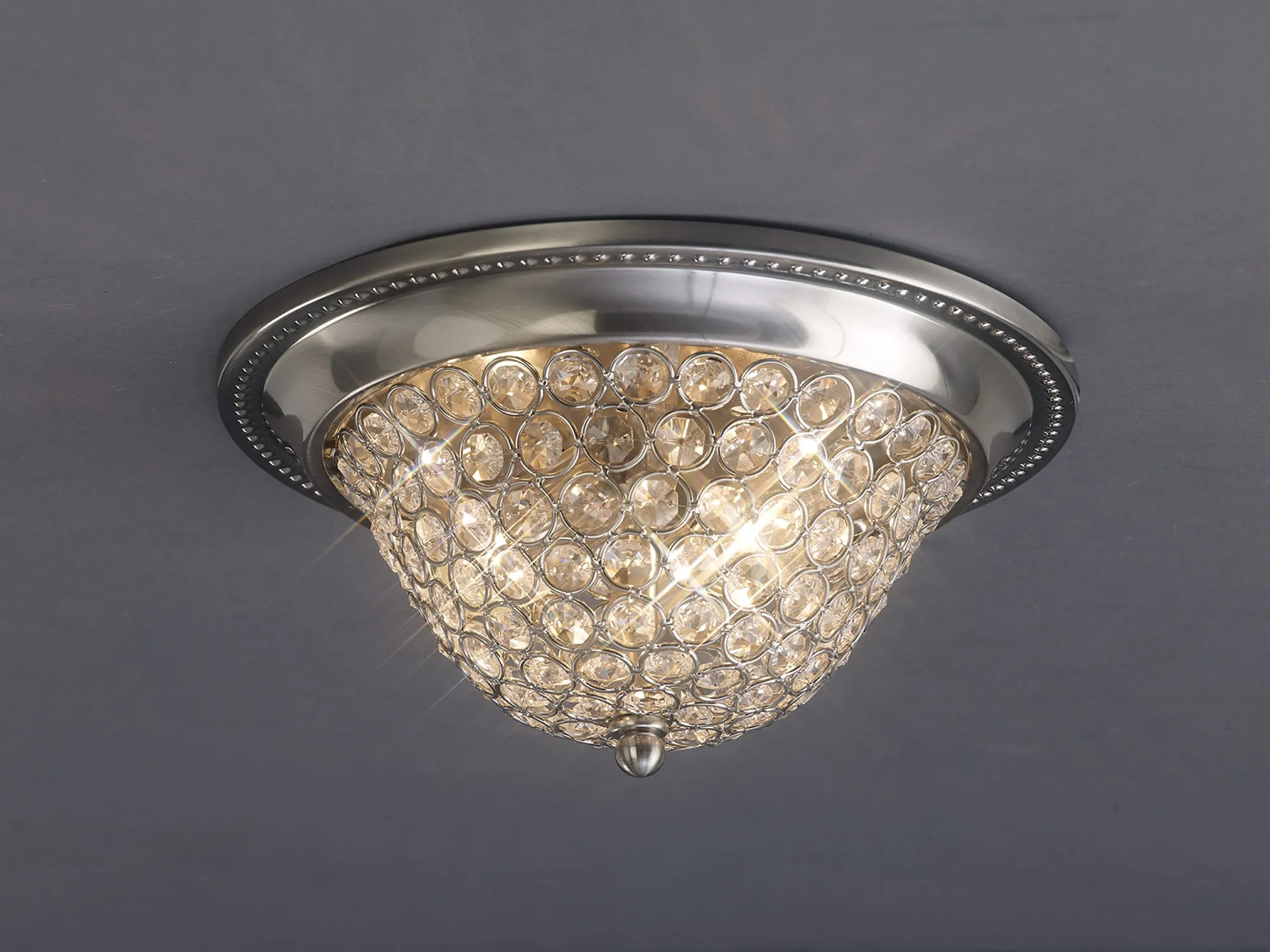 Paloma Crystal  Flush Ceiling 2 Light IL31133  Diyas Paloma